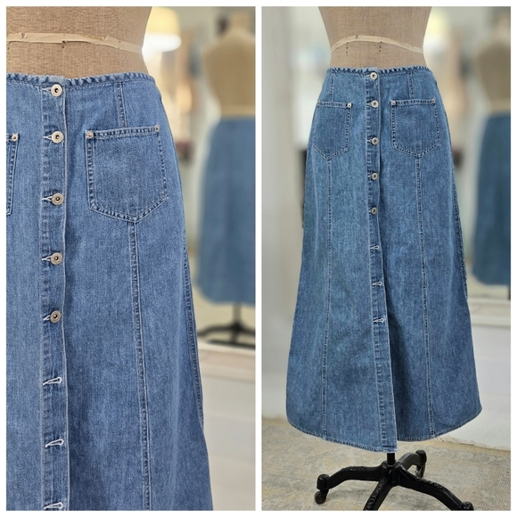 Vintage Denim Maxi Skirt - Picture 3 of 5